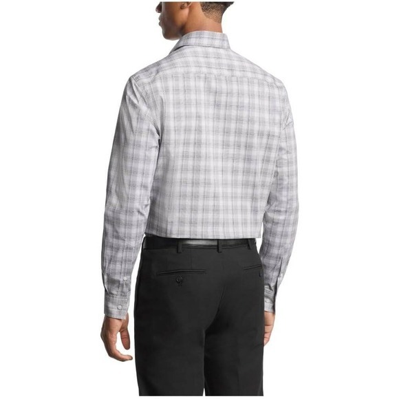 Van Heusen Men's Dress Regular Fit Ultra Wrinkle Free Mud Green 14-14 1/2 - Picture 2 of 3